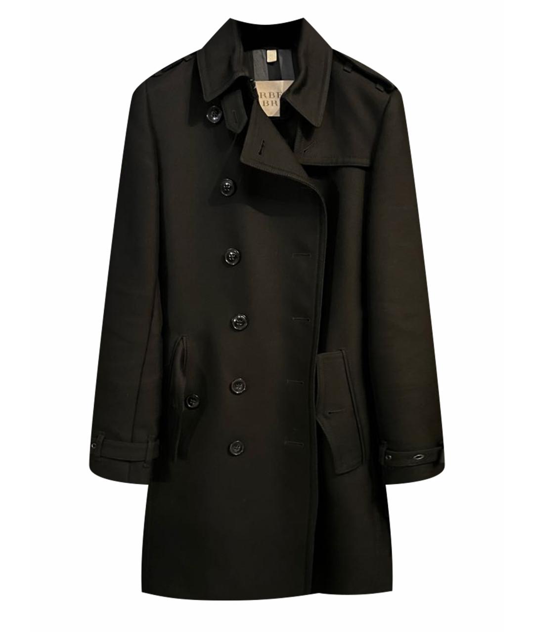BURBERRY Черное хлопковое пальто, фото 1