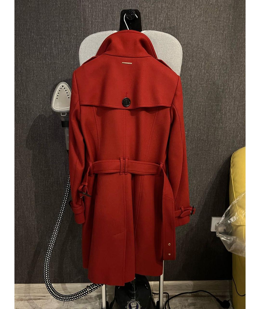 BURBERRY Красное шерстяное пальто, фото 2