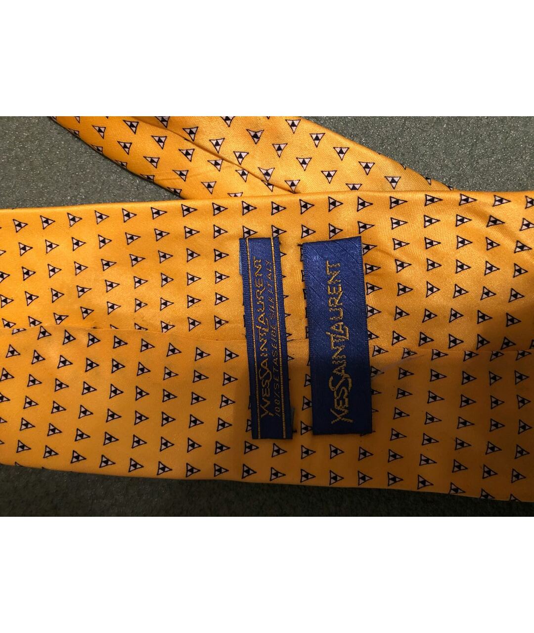 YVES SAINT LAURENT VINTAGE Желтый шелковый галстук, фото 6