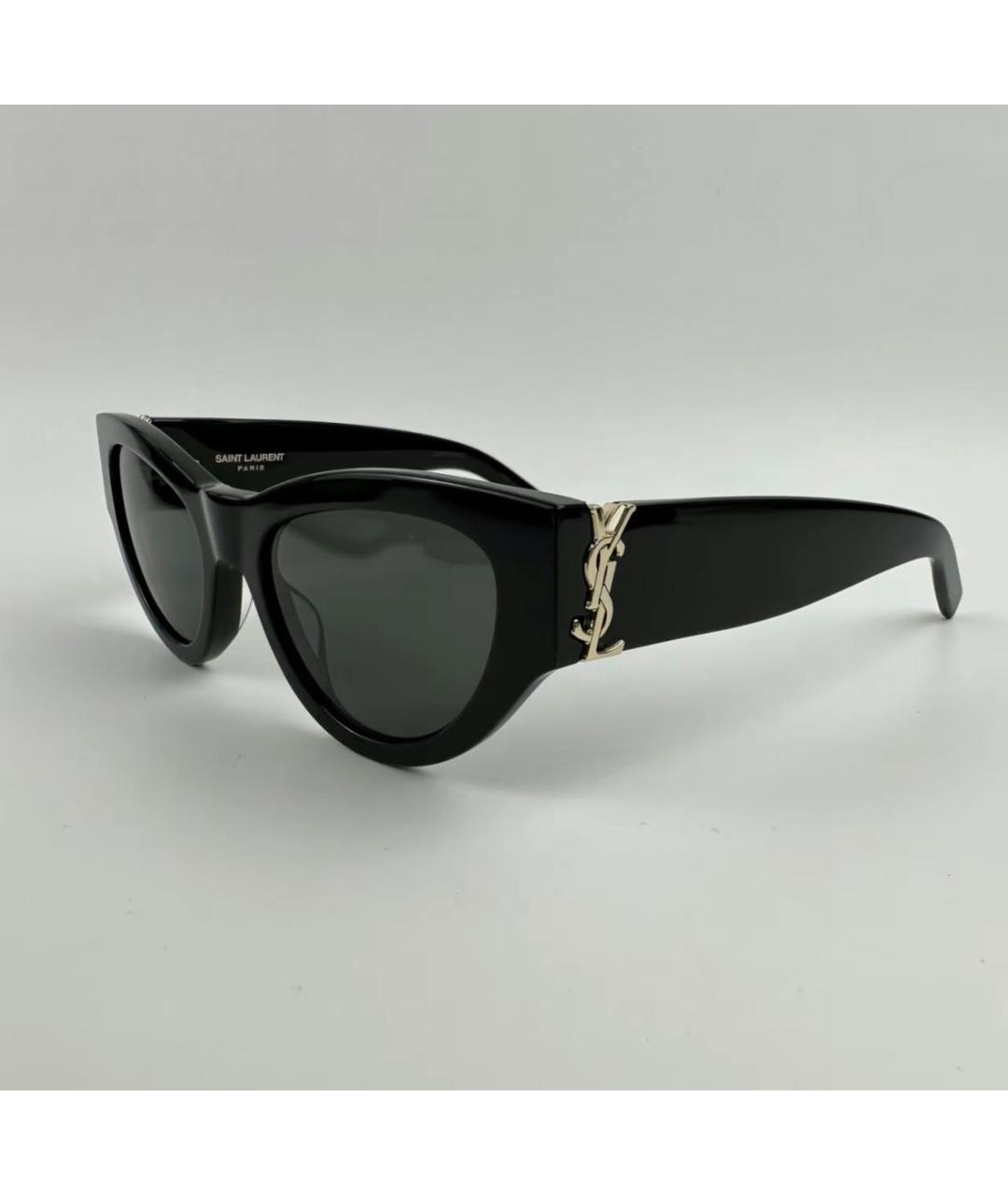 SAINT LAURENT Черные пластиковые солнцезащитные очки, фото 2