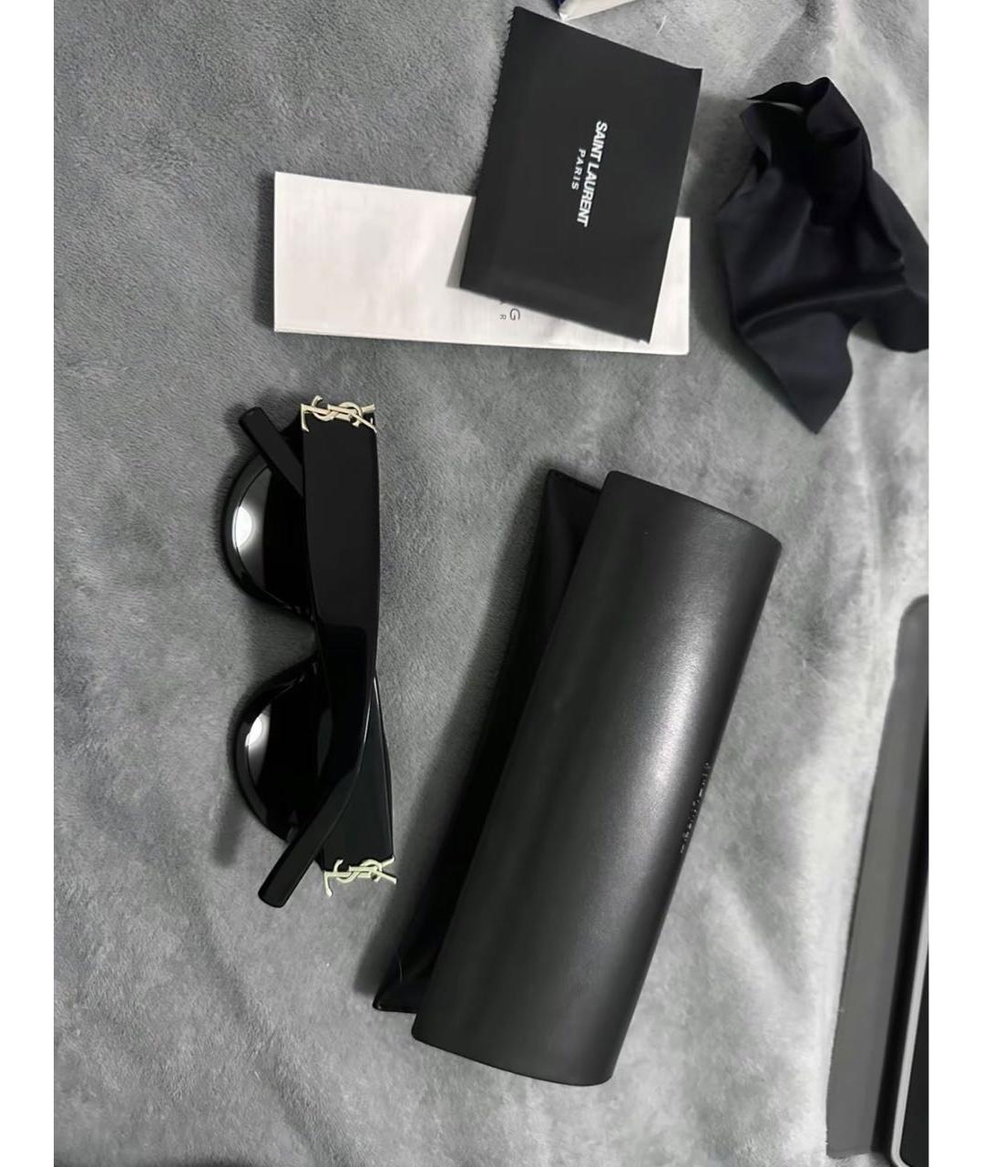 SAINT LAURENT Черные пластиковые солнцезащитные очки, фото 3
