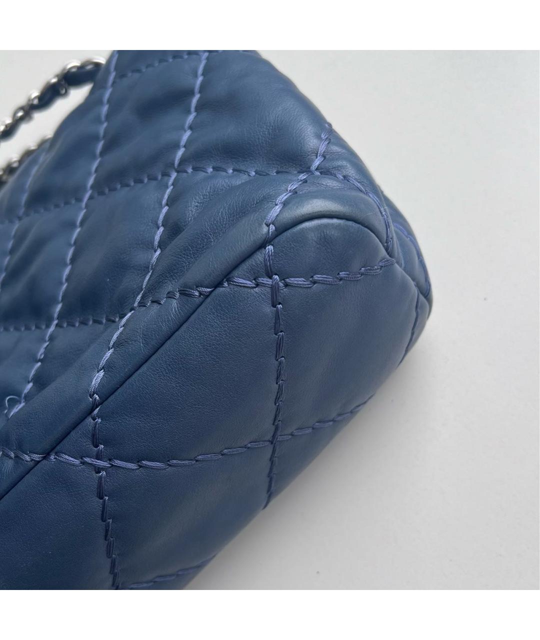 CHANEL Синяя кожаная сумка через плечо, фото 6