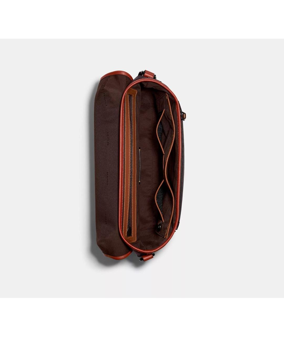 COACH Бордовый кожаный портфель, фото 3