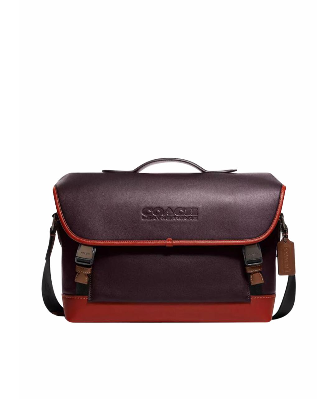COACH Бордовый кожаный портфель, фото 1