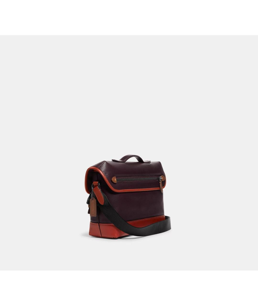 COACH Бордовый кожаный портфель, фото 2
