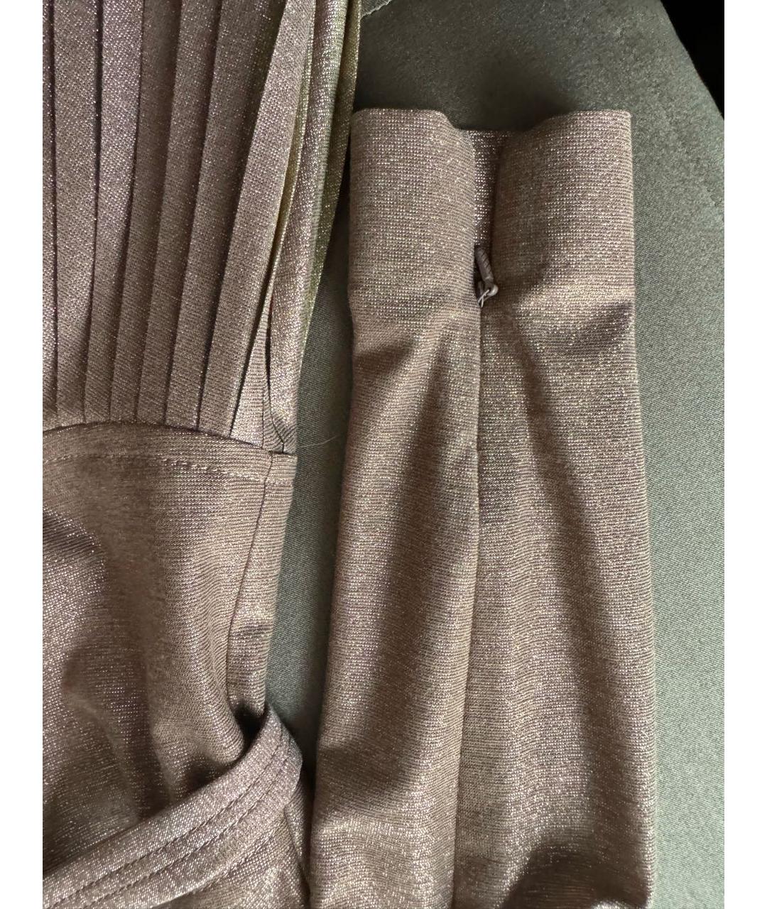BOTTEGA VENETA Бежевое вискозное коктейльное платье, фото 7
