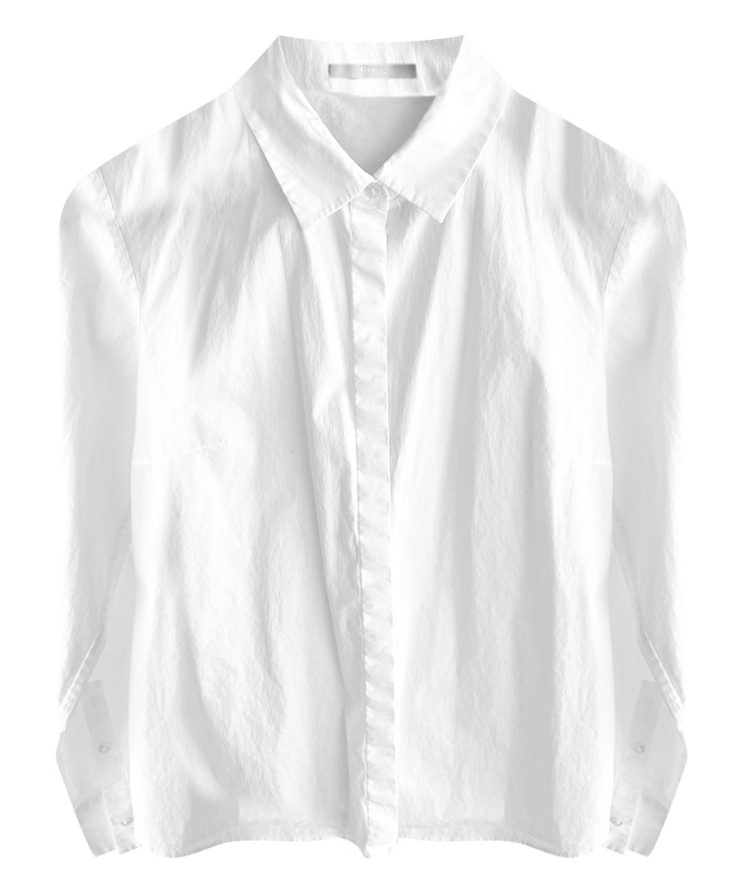 HUGO BOSS Белая хлопко-эластановая рубашка, фото 1