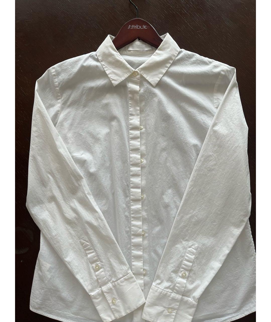 HUGO BOSS Белая хлопко-эластановая рубашка, фото 2