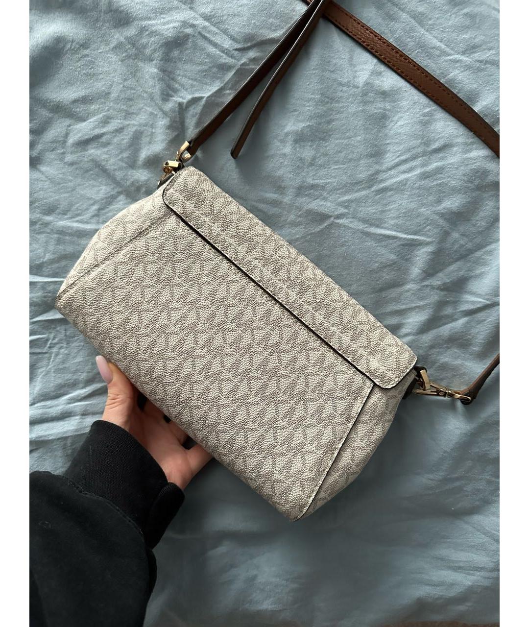 MICHAEL MICHAEL KORS Бежевая сумка через плечо из искусственной кожи, фото 3