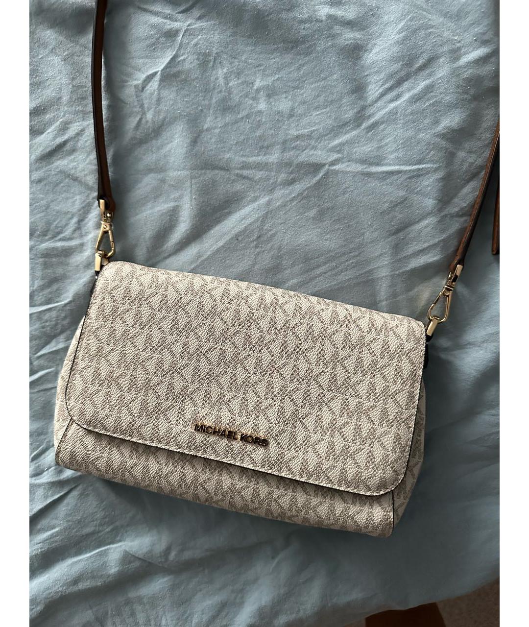 MICHAEL MICHAEL KORS Бежевая сумка через плечо из искусственной кожи, фото 2