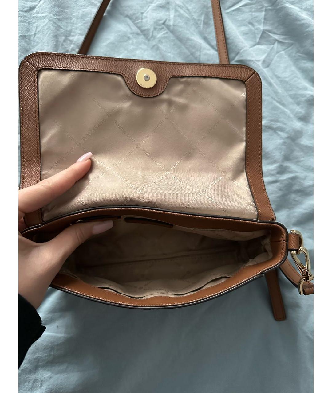 MICHAEL MICHAEL KORS Бежевая сумка через плечо из искусственной кожи, фото 7