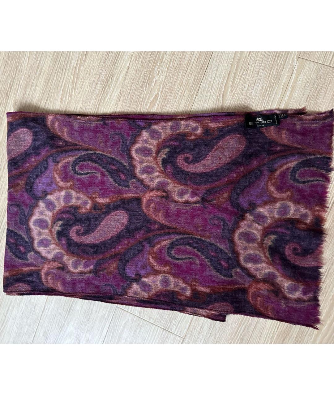 ETRO Фиолетовый шерстяной шарф, фото 2
