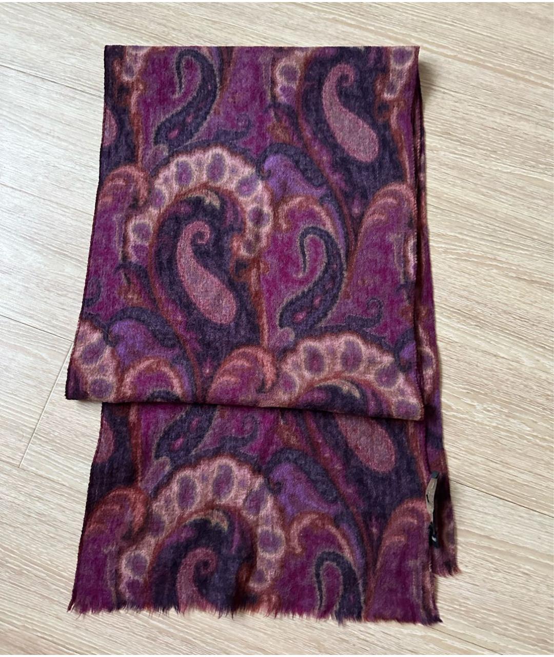 ETRO Фиолетовый шерстяной шарф, фото 7