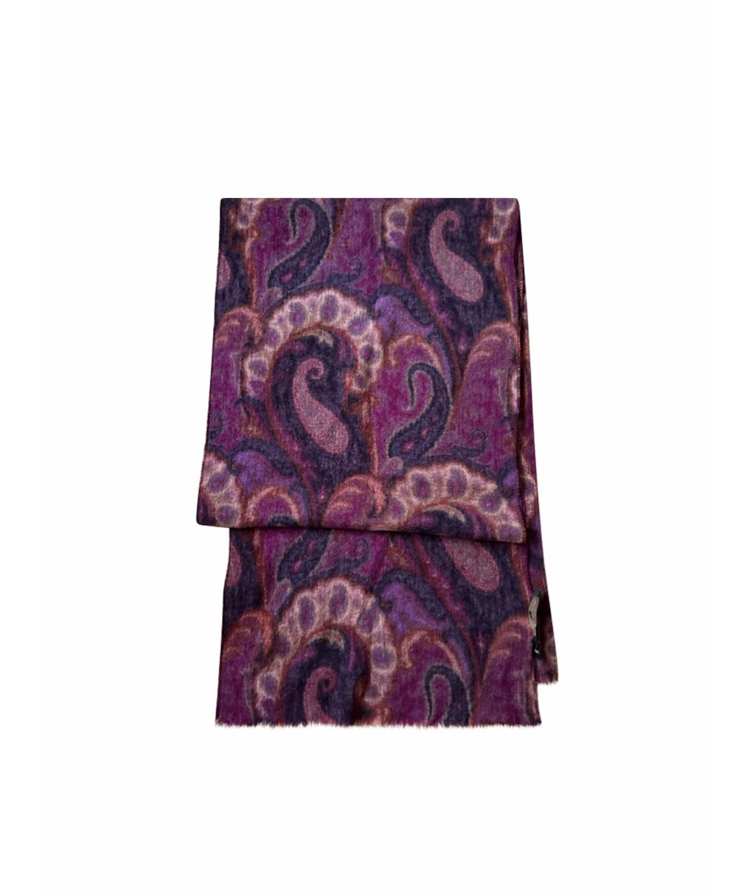 ETRO Фиолетовый шерстяной шарф, фото 1