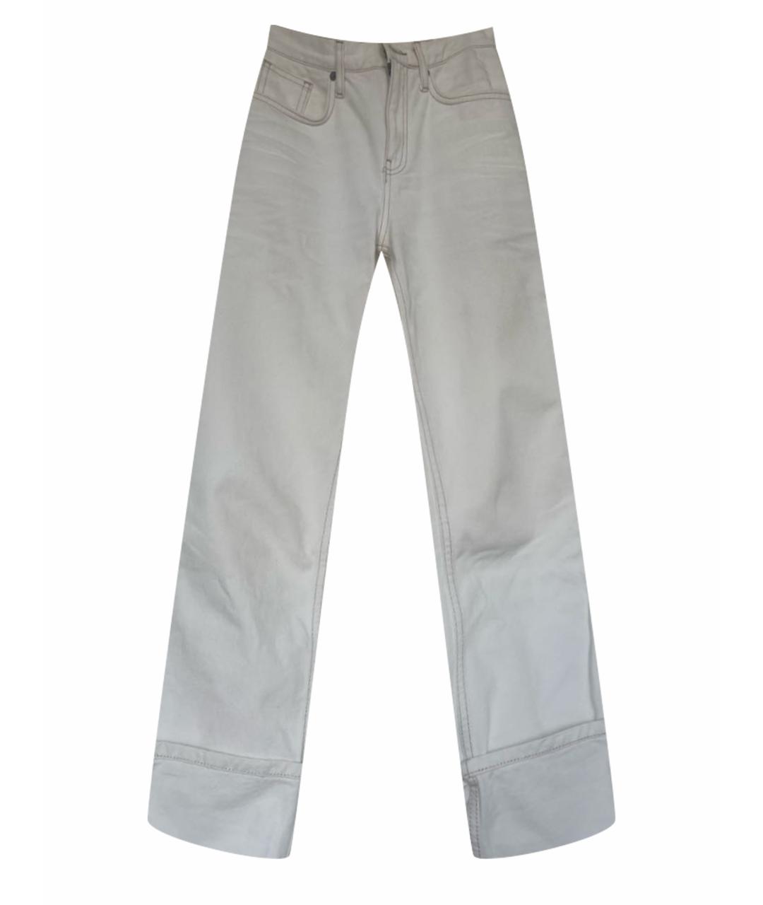 12 STOREEZ Белые хлопковые прямые джинсы, фото 1