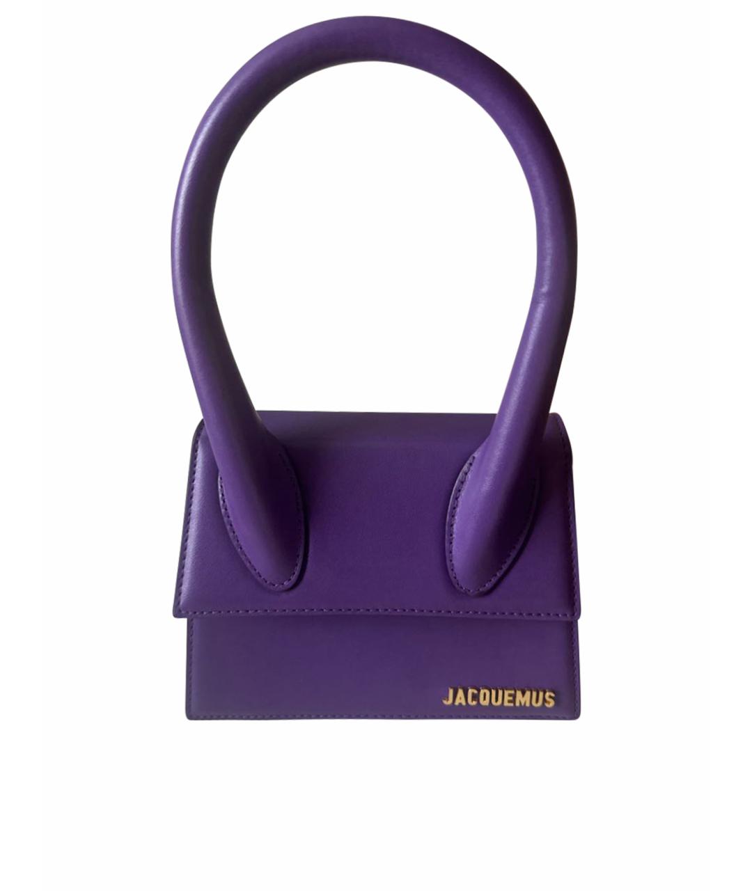 JACQUEMUS Фиолетовая кожаная сумка с короткими ручками, фото 1