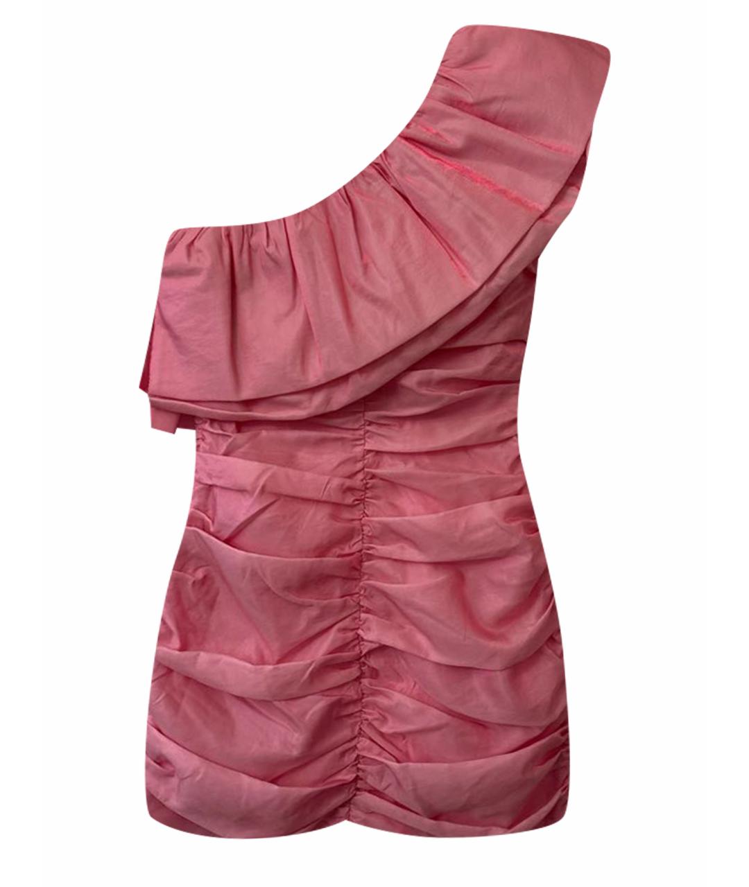 ROTATE Розовое ацетатное коктейльное платье, фото 1
