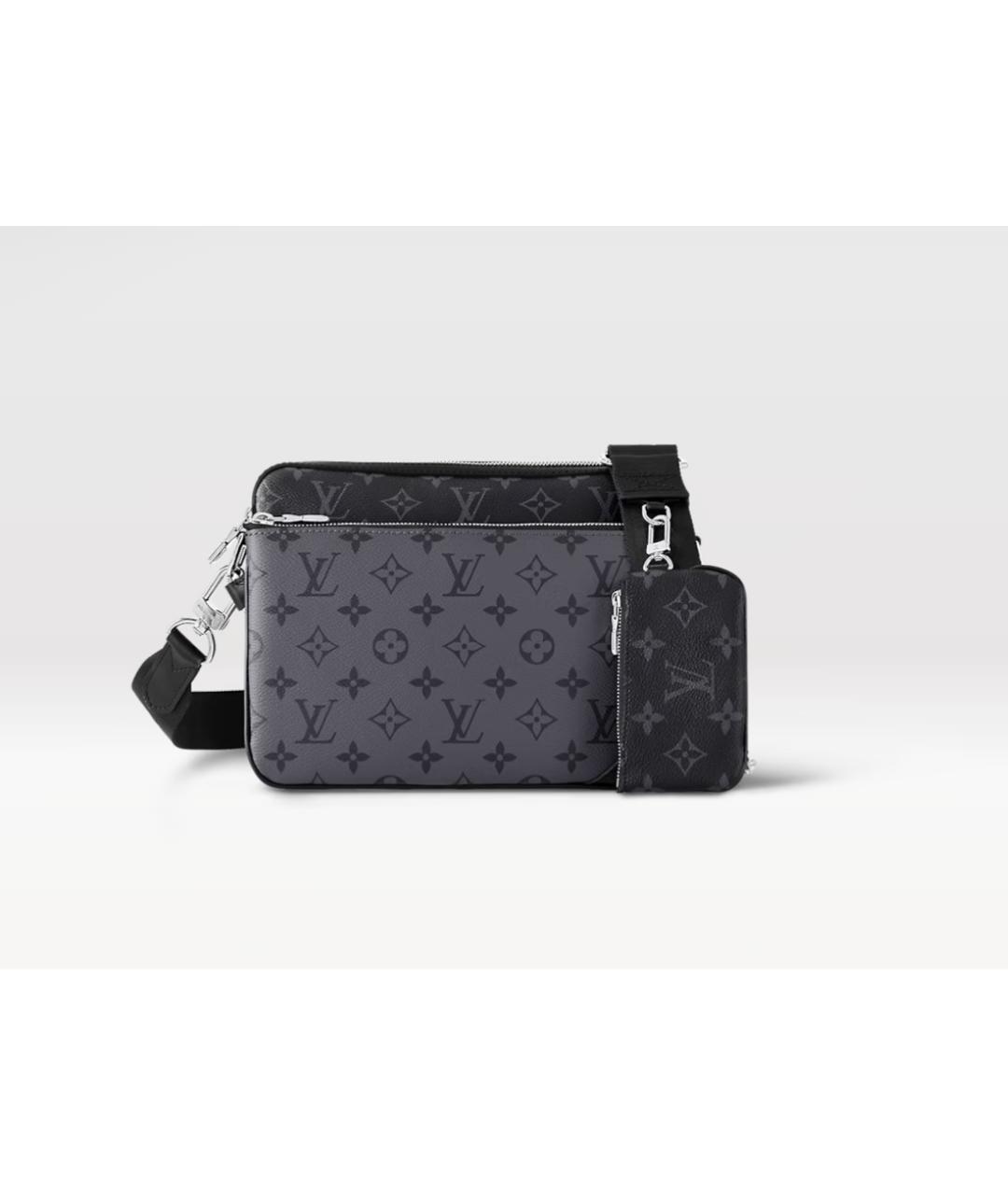 LOUIS VUITTON Черная кожаная сумка на плечо, фото 7