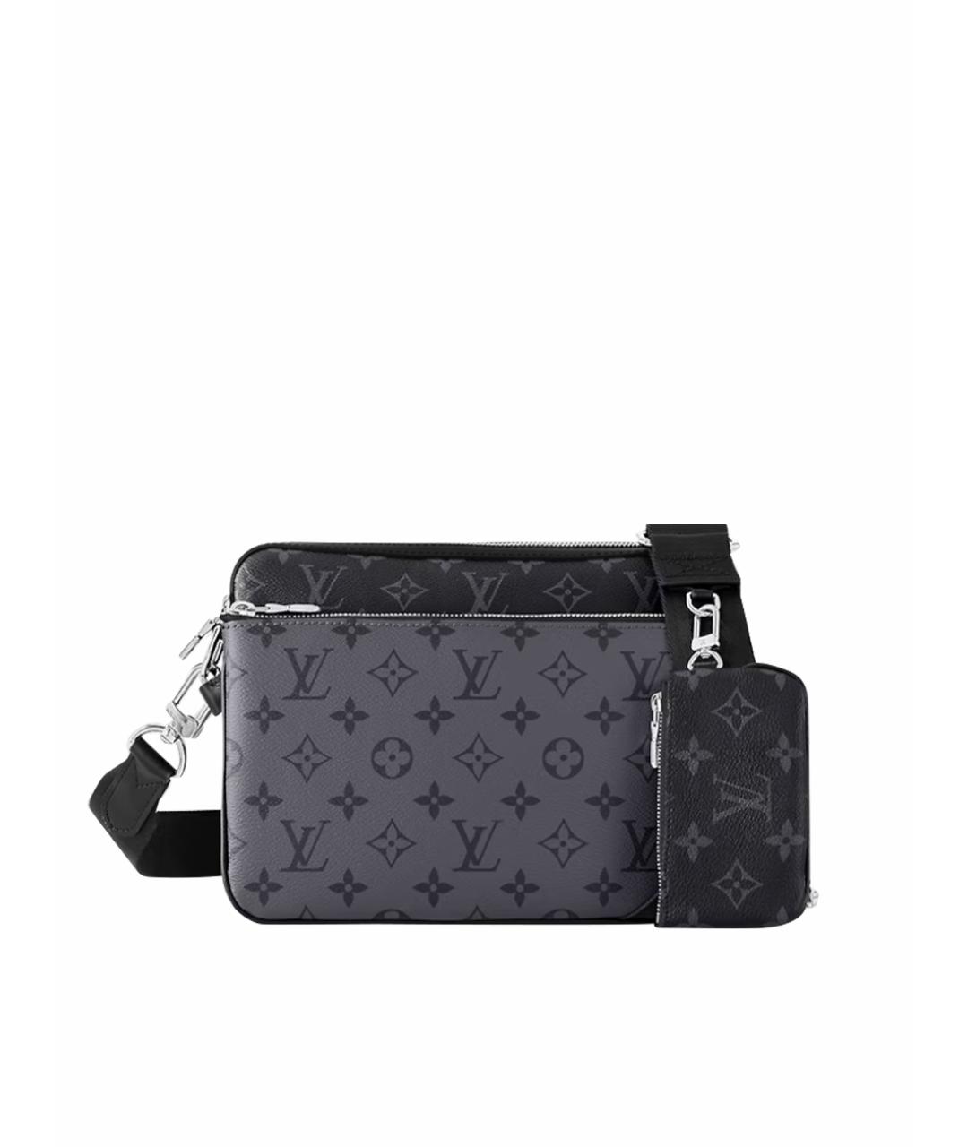 LOUIS VUITTON Черная кожаная сумка на плечо, фото 1