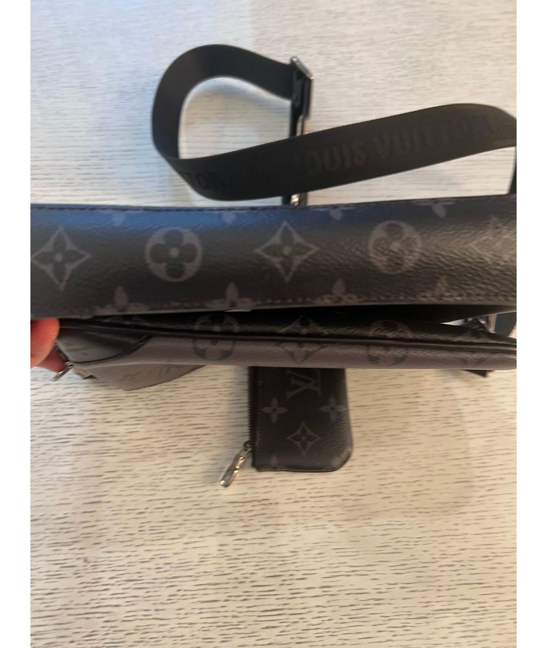 LOUIS VUITTON Черная кожаная сумка на плечо, фото 6
