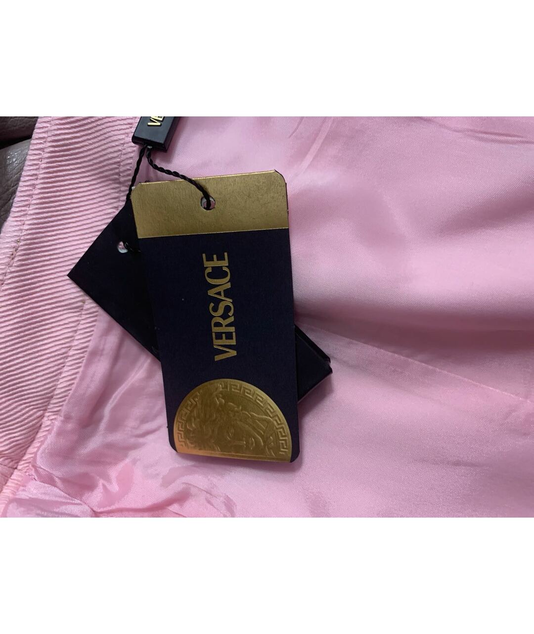VERSACE Розовая хлопко-эластановая юбка миди, фото 5