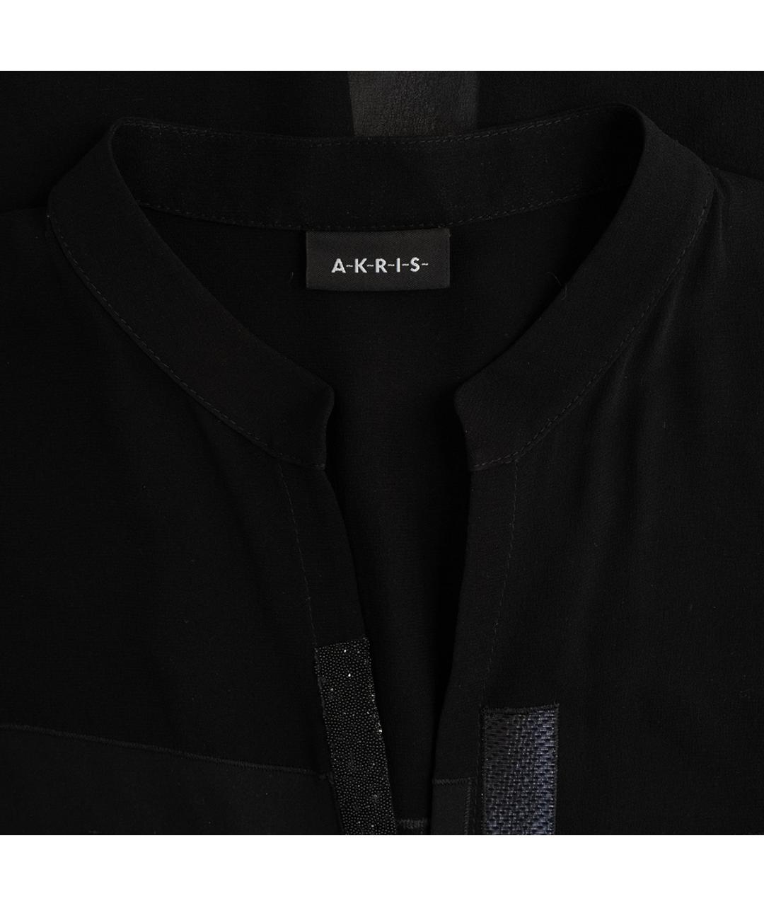 AKRIS Черная шелковая блузы, фото 3