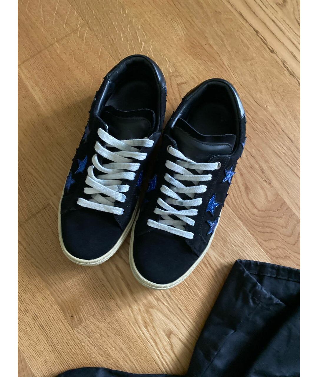 SAINT LAURENT Темно-синие замшевые кроссовки, фото 7