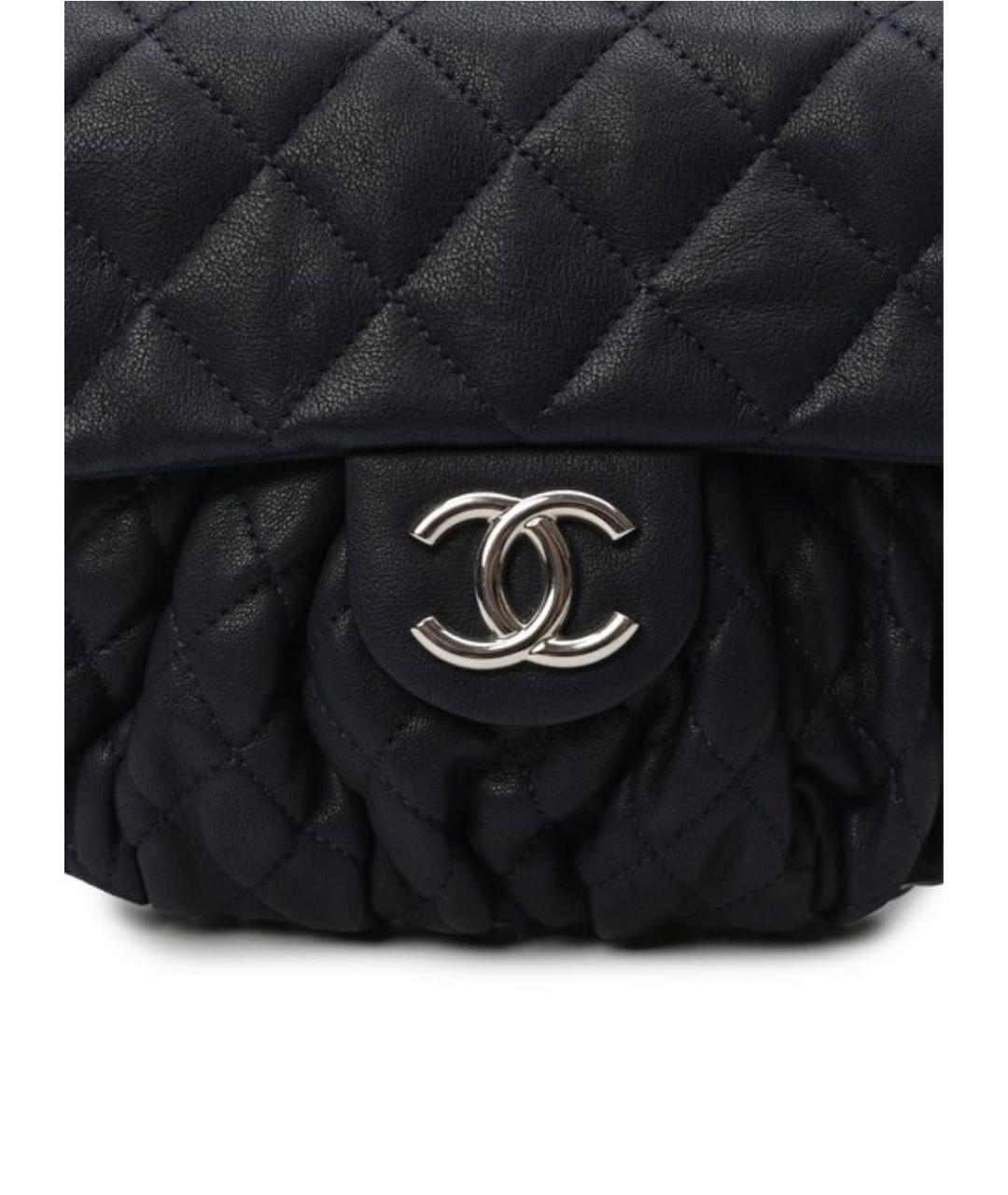 CHANEL PRE-OWNED Темно-синяя кожаная сумка через плечо, фото 2