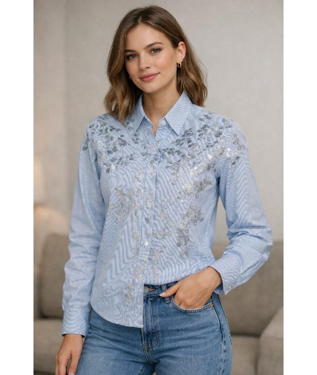 DRIES VAN NOTEN Голубая хлопковая рубашка, фото 6