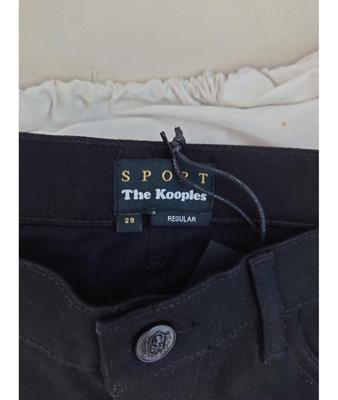 THE KOOPLES Черные хлопко-эластановые джинсы скинни, фото 3