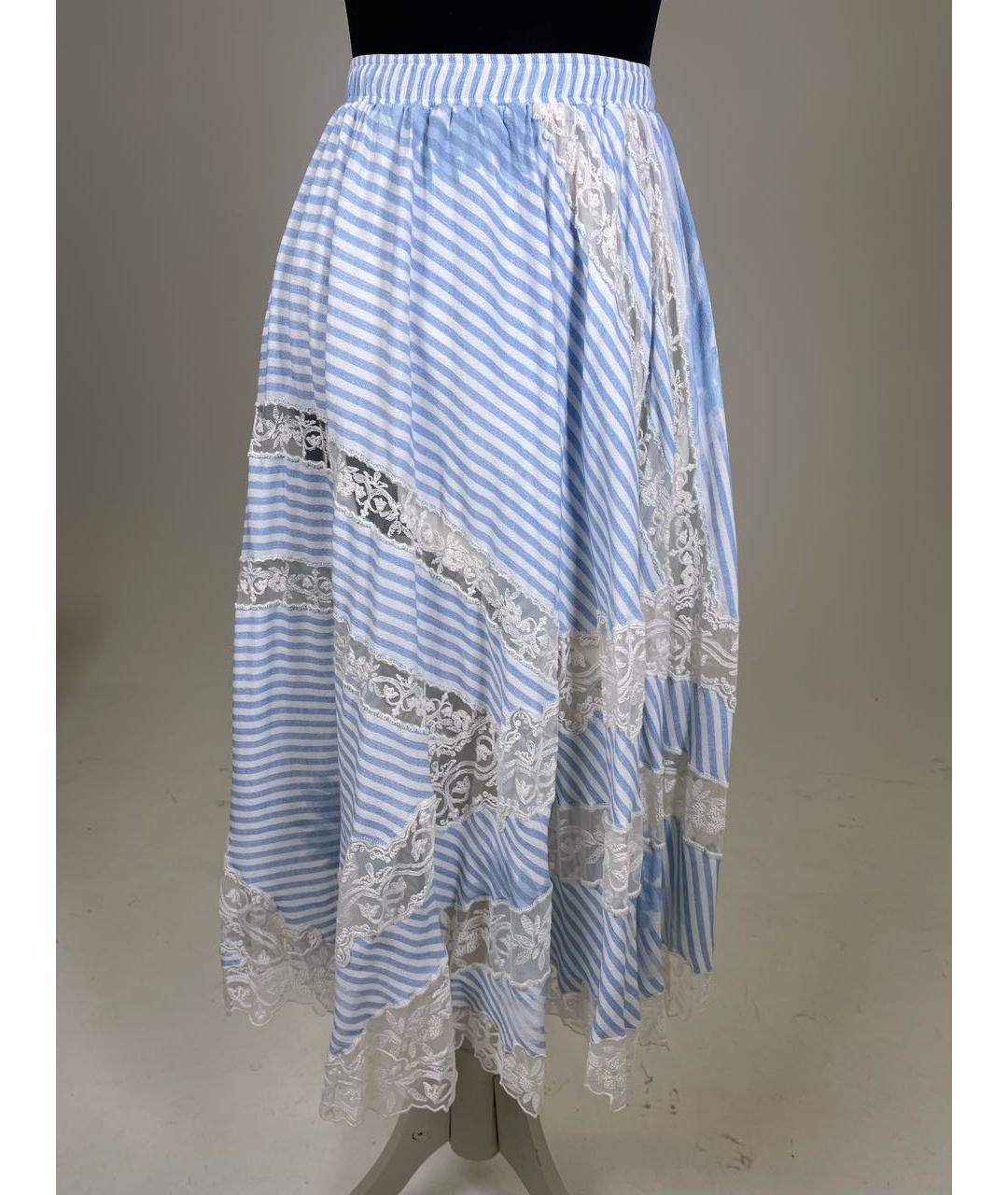 ERMANNO SCERVINO Голубая вискозная юбка макси, фото 9