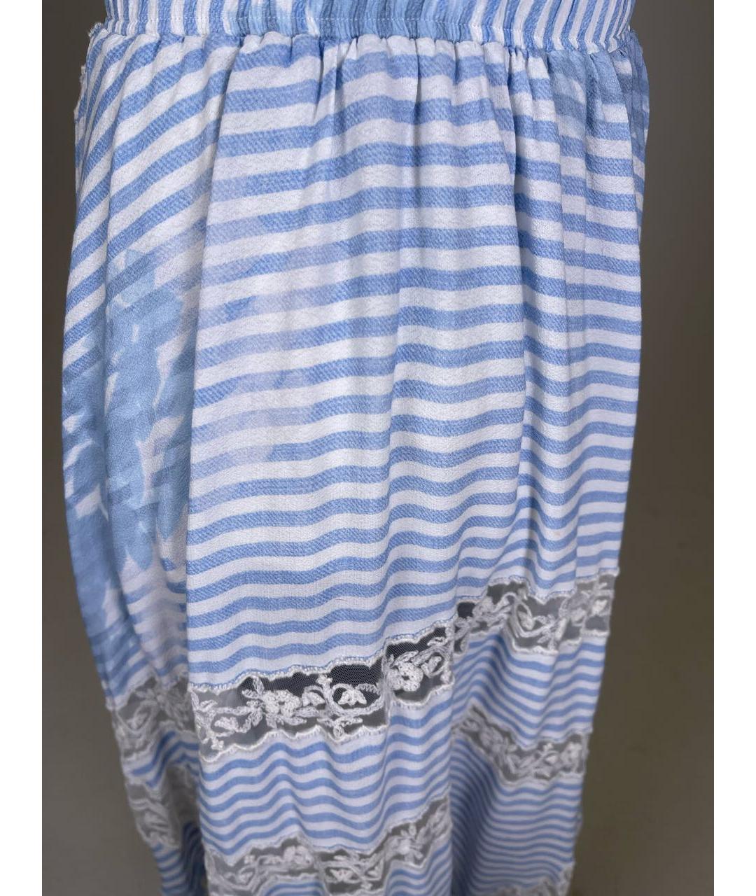 ERMANNO SCERVINO Голубая вискозная юбка макси, фото 4