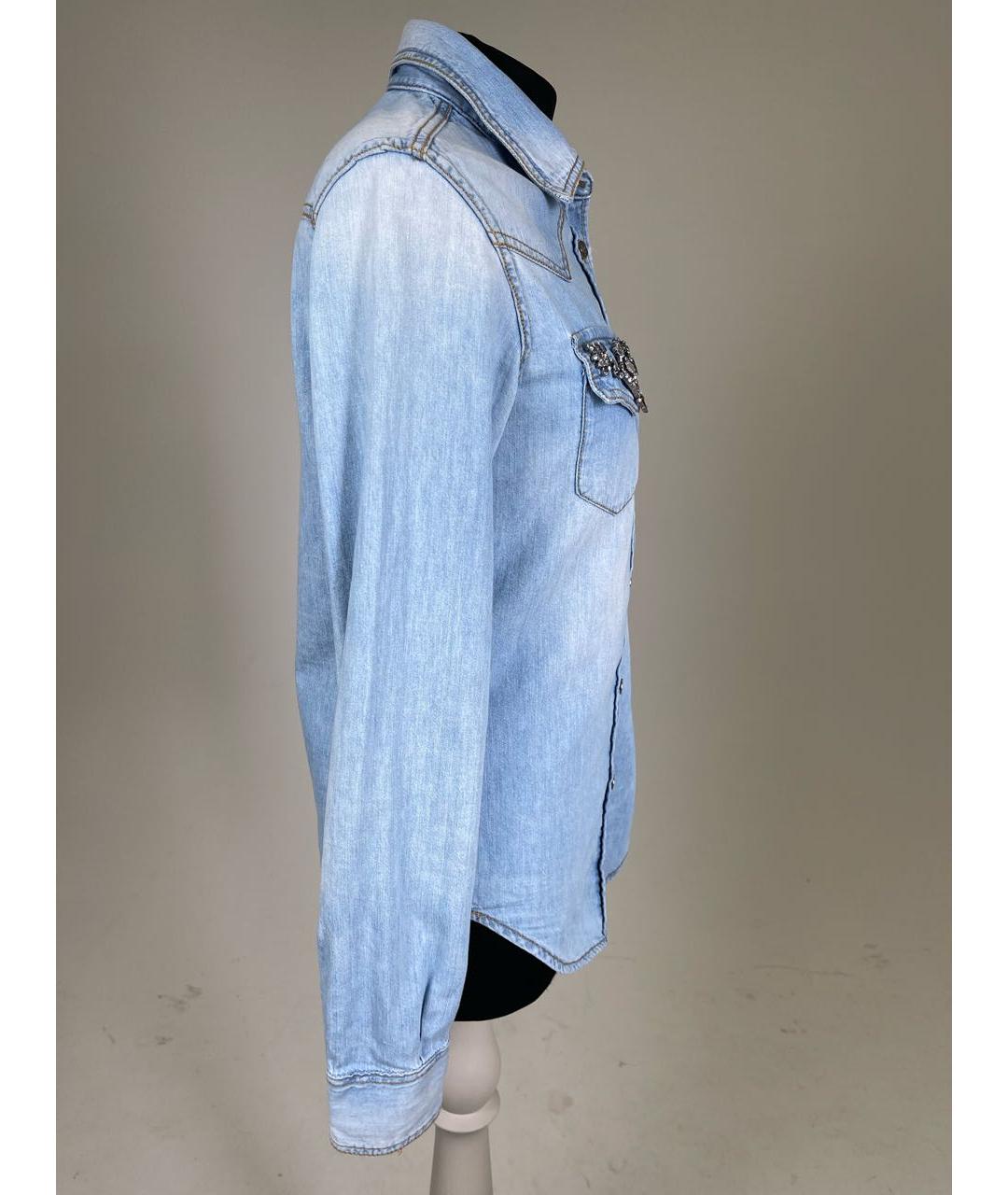 ERMANNO SCERVINO Голубая хлопковая рубашка, фото 2
