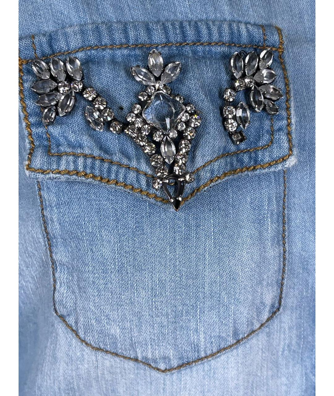 ERMANNO SCERVINO Голубая хлопковая рубашка, фото 4