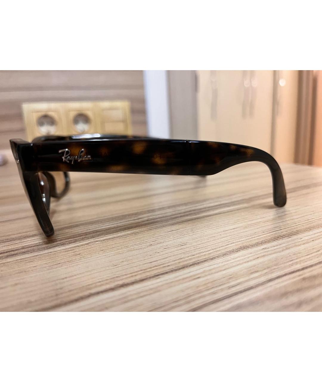 RAY BAN Коричневые пластиковые солнцезащитные очки, фото 6