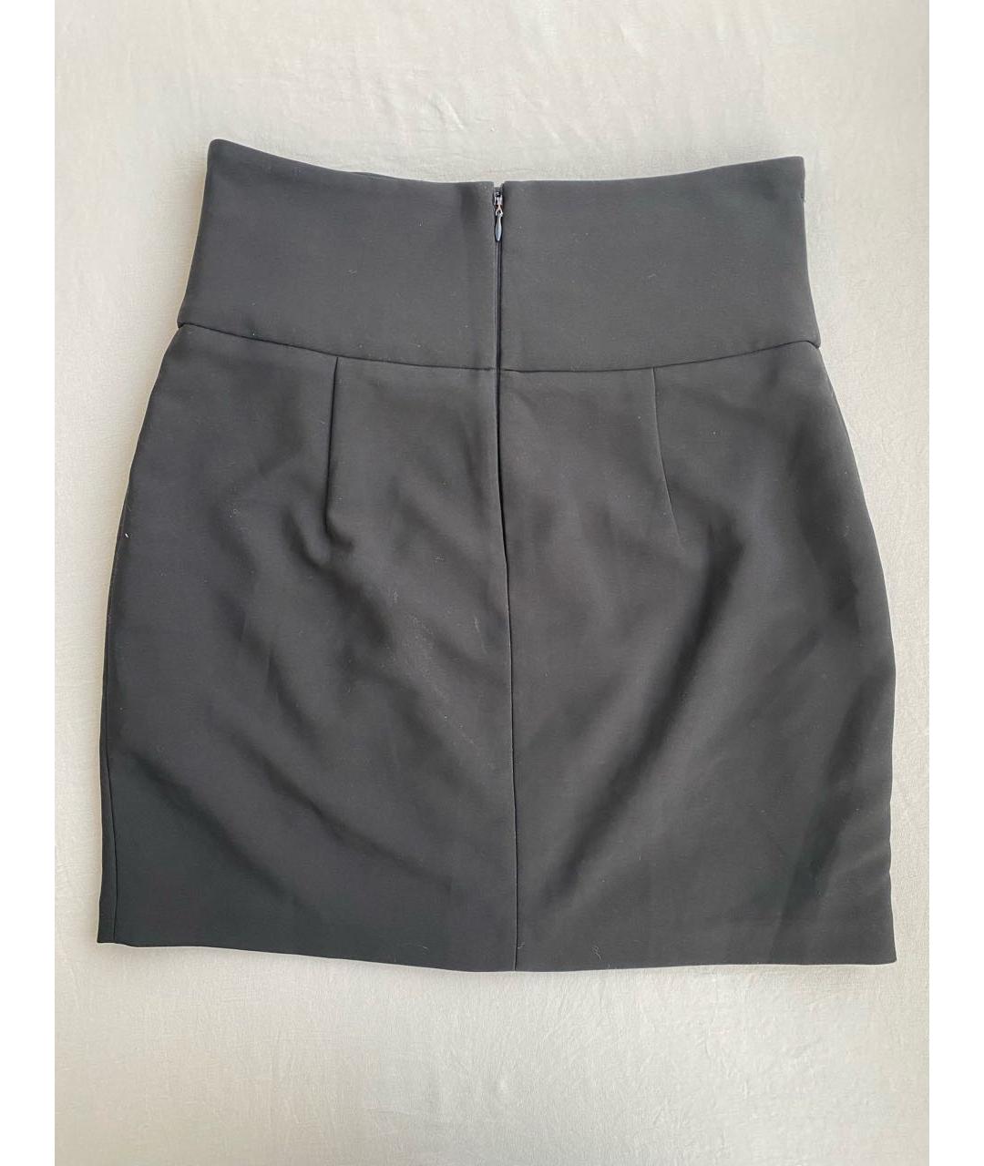 ELISABETTA FRANCHI Черная полиэстеровая юбка мини, фото 4