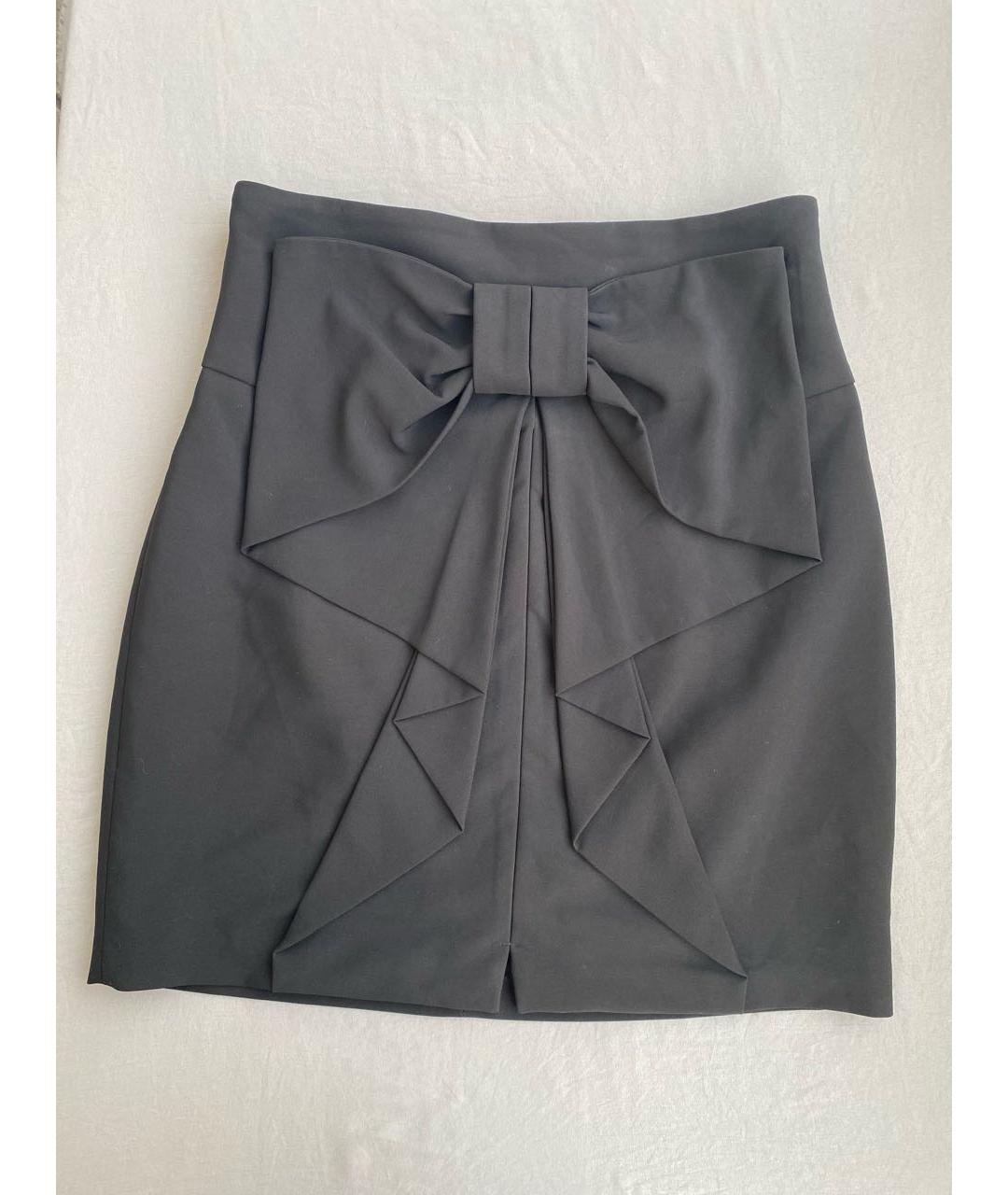 ELISABETTA FRANCHI Черная полиэстеровая юбка мини, фото 8