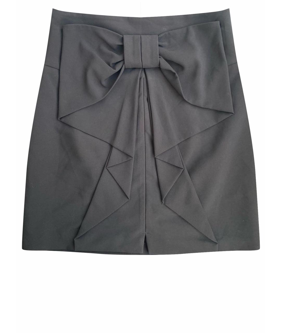 ELISABETTA FRANCHI Черная полиэстеровая юбка мини, фото 9