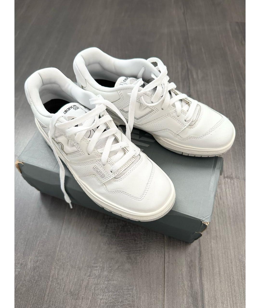 NEW BALANCE Белые кожаные кроссовки, фото 5