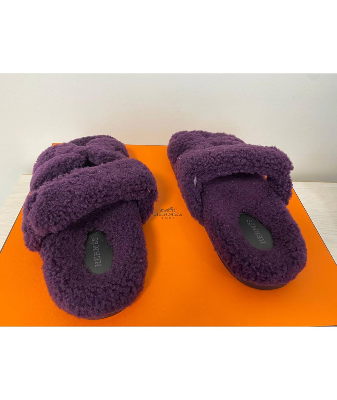 HERMES PRE-OWNED Фиолетовые сандалии, фото 5