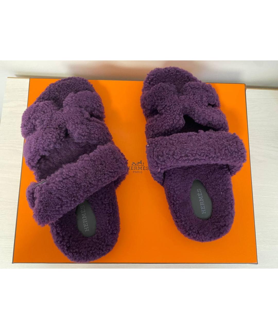 HERMES PRE-OWNED Фиолетовые сандалии, фото 4
