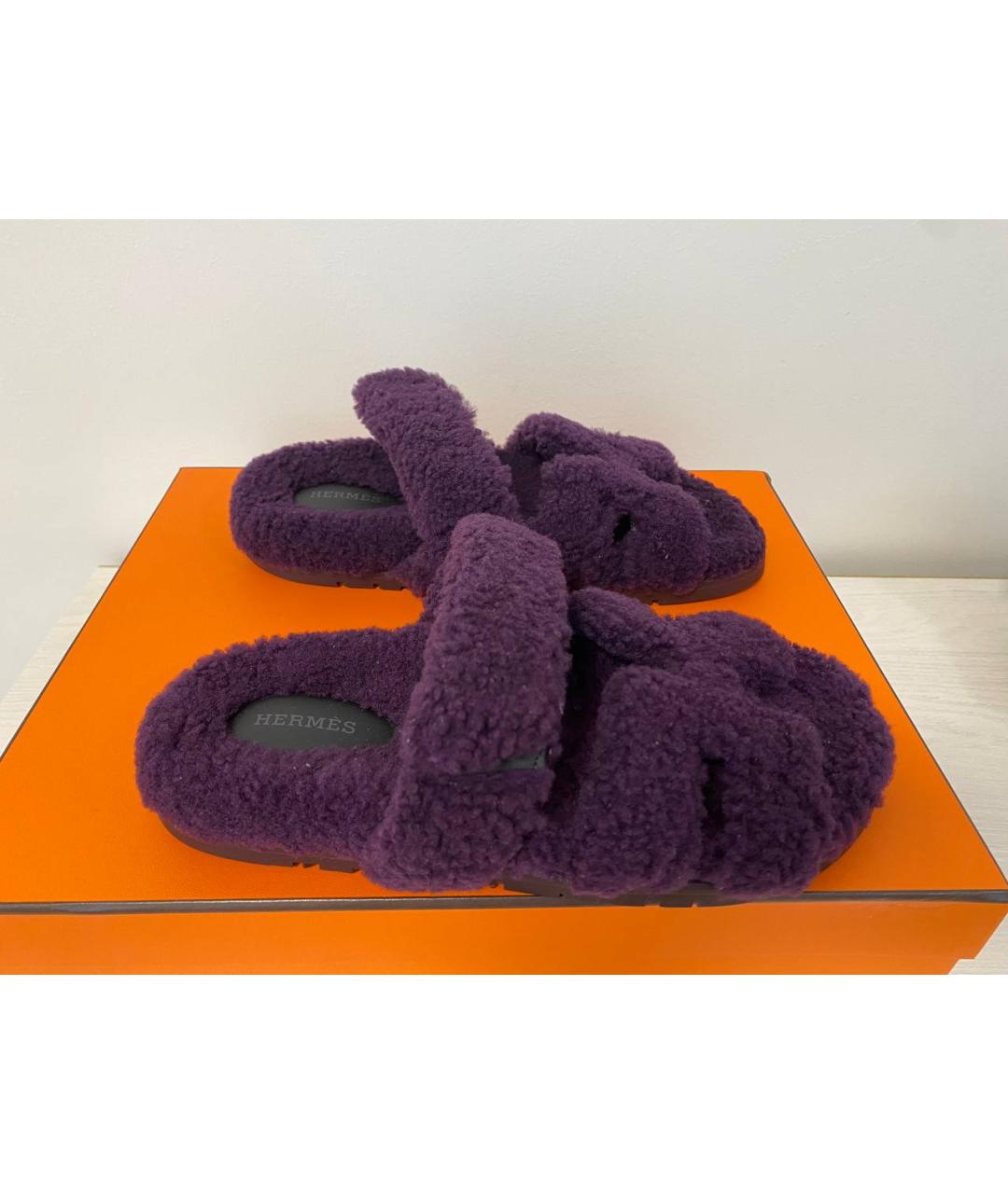 HERMES PRE-OWNED Фиолетовые сандалии, фото 3