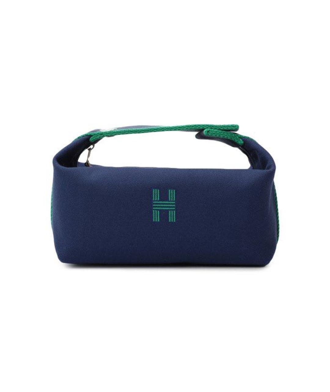 HERMES Синяя тканевая косметичка, фото 1