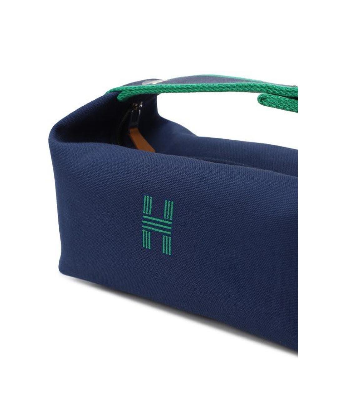 HERMES Синяя тканевая косметичка, фото 6