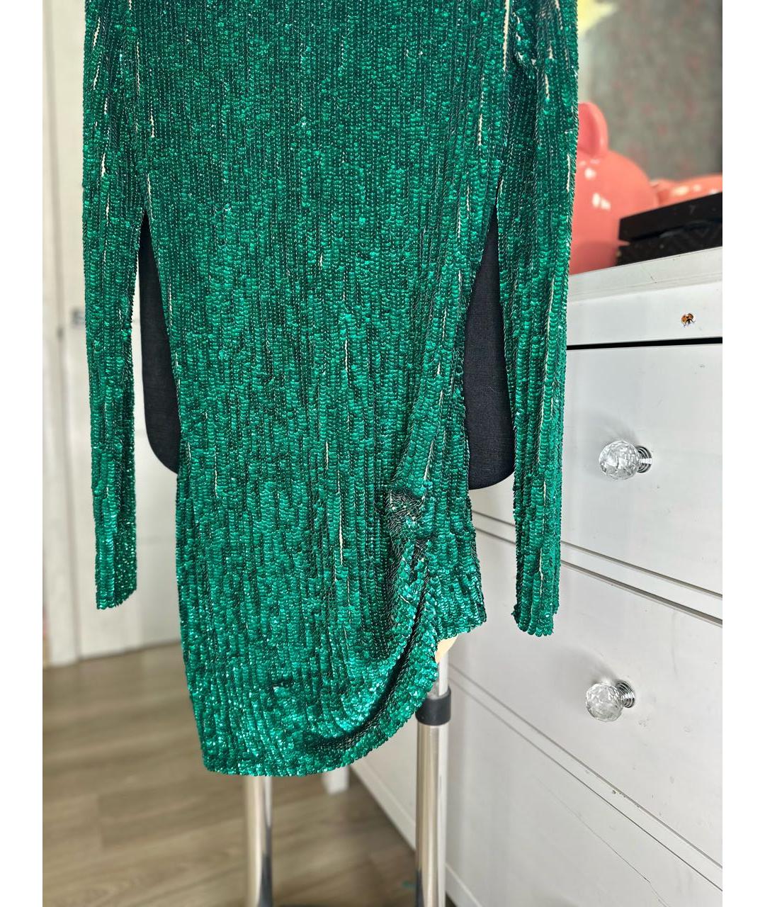 PINKO Зеленые синтетическое коктейльное платье, фото 4