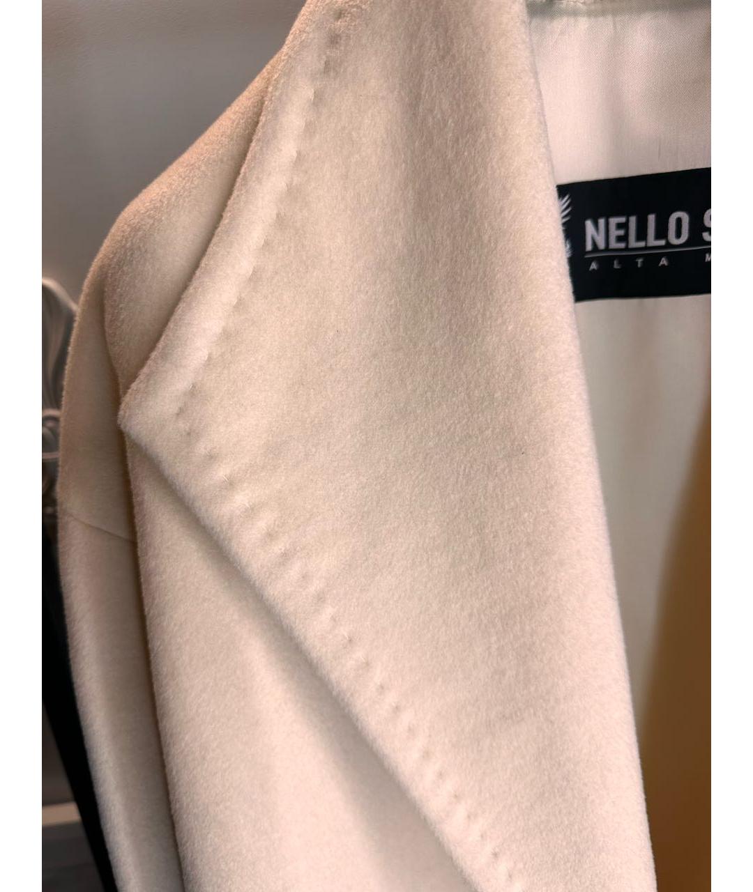 NELLO SANTI Белое кашемировое пальто, фото 4