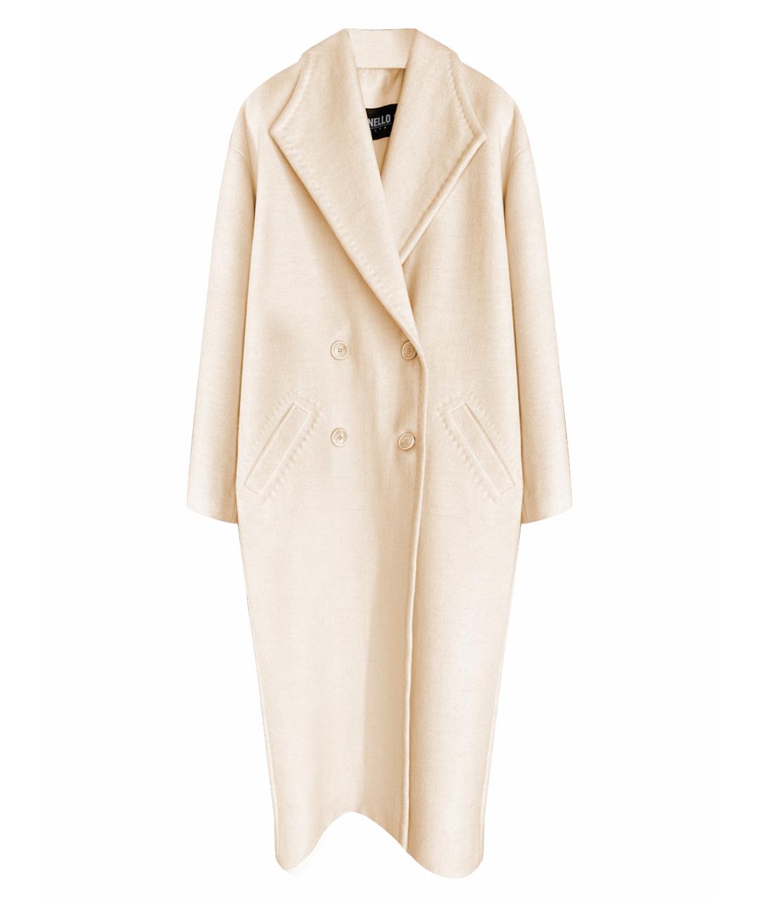 NELLO SANTI Белое кашемировое пальто, фото 1