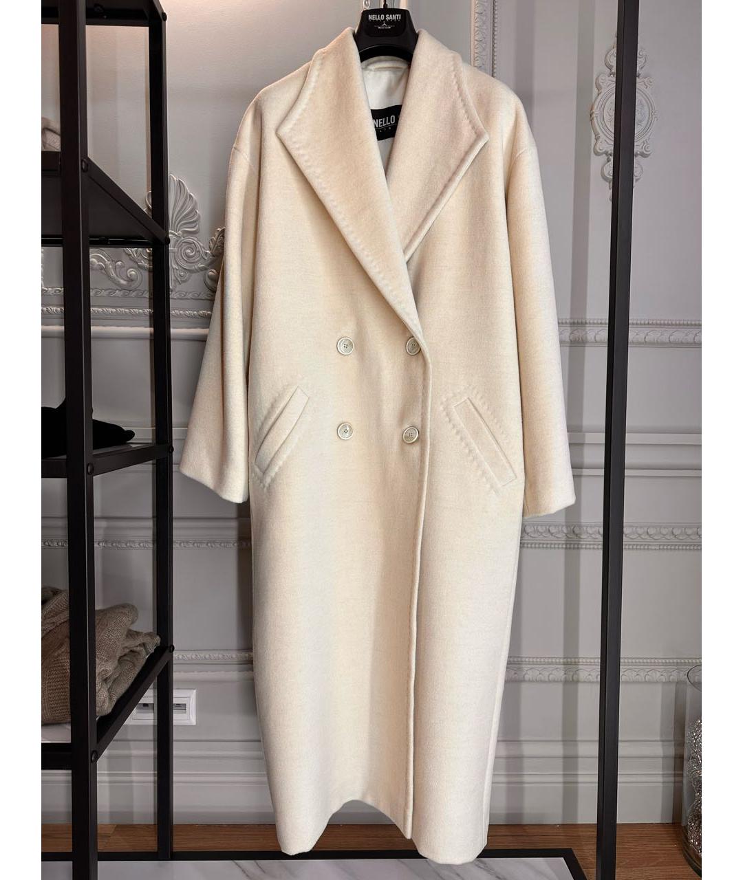 NELLO SANTI Белое кашемировое пальто, фото 7
