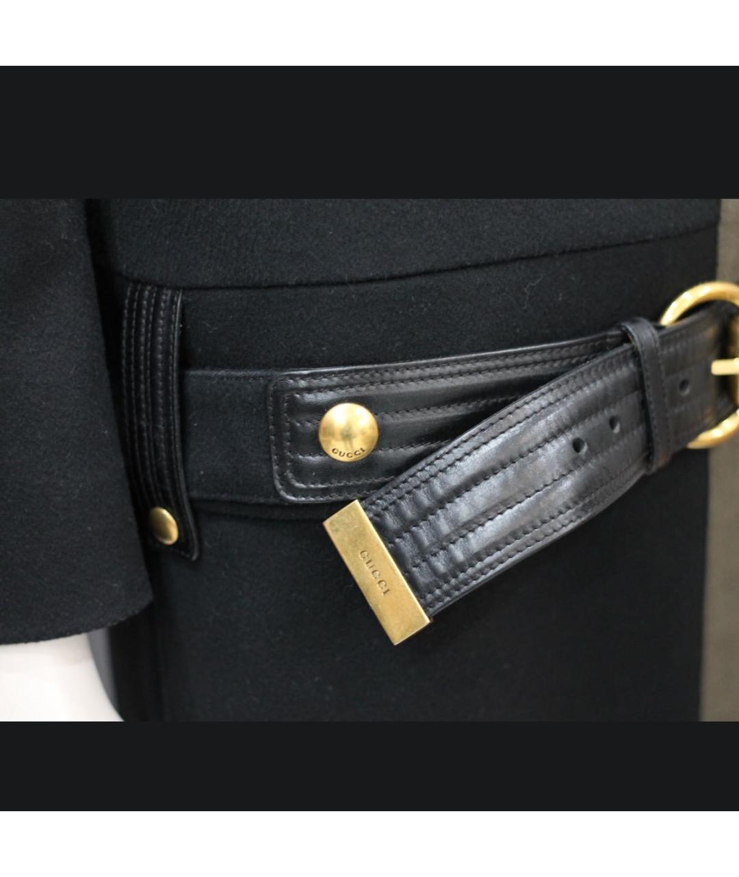 GUCCI Черное шерстяное пальто, фото 3