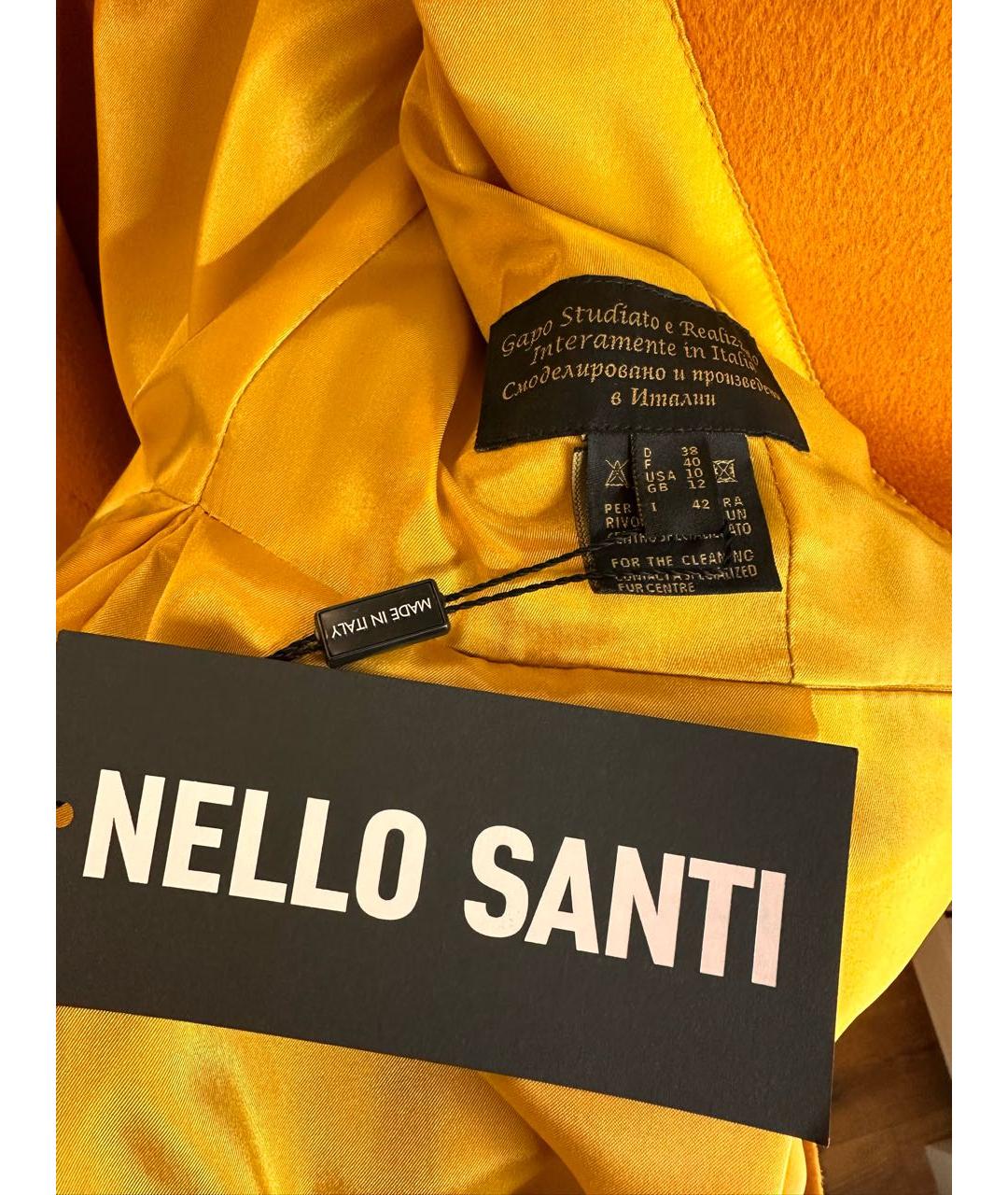 NELLO SANTI Горчичное кашемировое пальто, фото 3